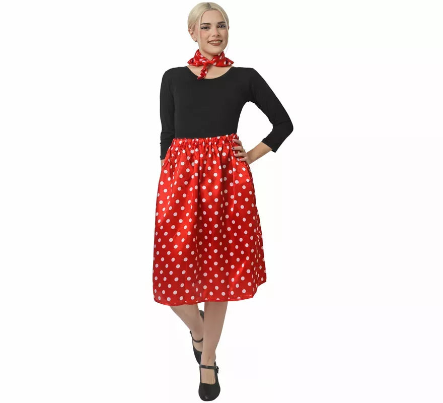 Kit de Años 50 de rasete para mujer: Pañuelo y Falda