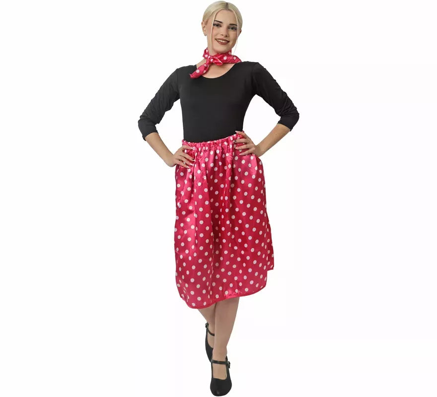 Kit de Años 50 de rasete para mujer: Pañuelo y Falda