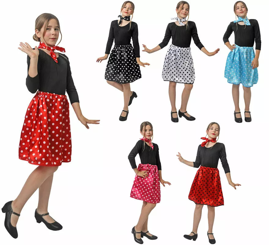 Translation missing: de.Kit de Años 50 de rasete para niña: Pañuelo y Falda
