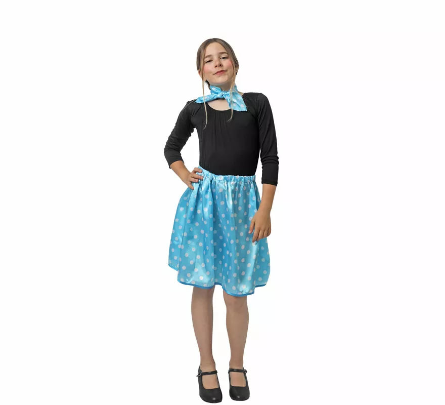 Kit de Años 50 de rasete para niña: Pañuelo y Falda