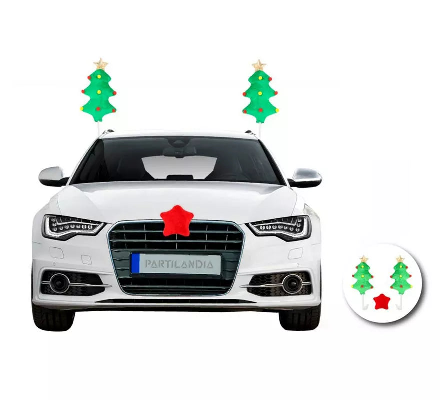 Kit de Árboles de Navidad y estrella de decoración para Coche