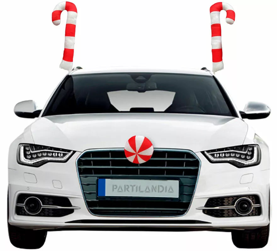 Kit de Bastón de Caramelo y Bola de decoración para Coche