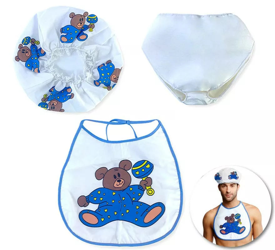 Translation missing: en.Kit de Bebé para adulto: Gorro, Babero y Pañal