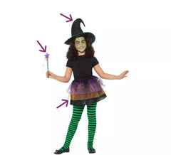 Beautiful Witch Kit for Girl: Tutu, Hat and Wand