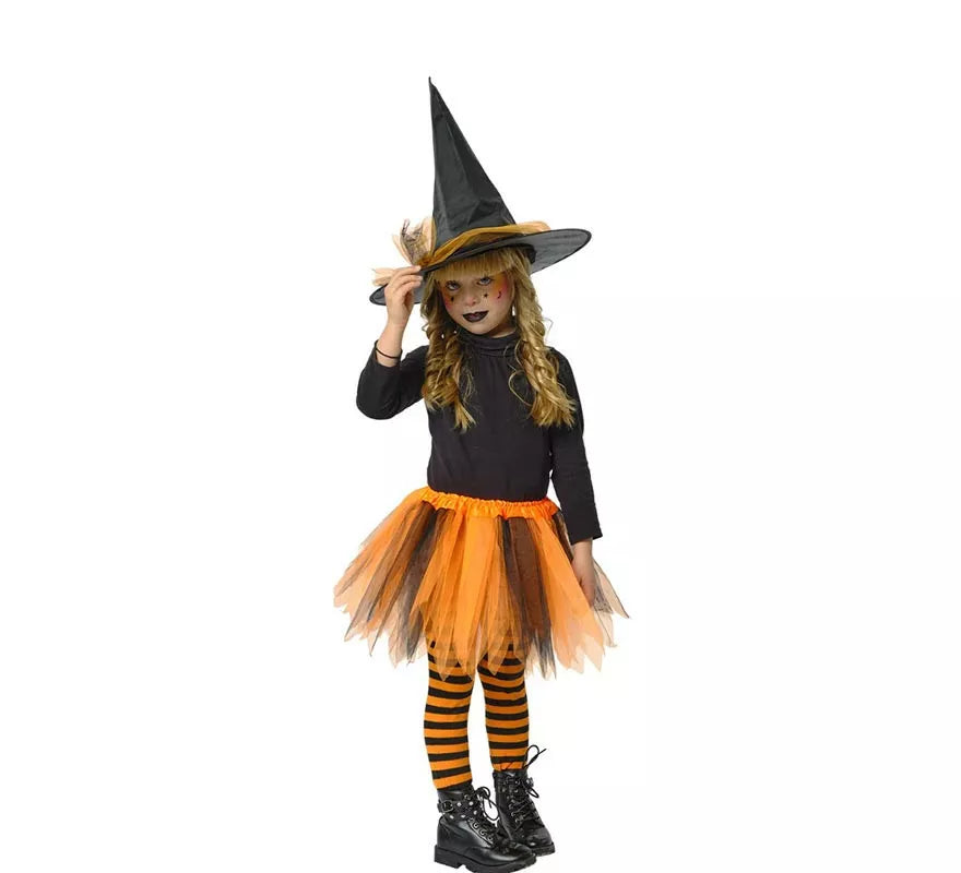 Translation missing: en.Kit de Bruja Infantil: Tutú naranja y Sombrero