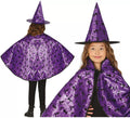 Kit de Bruja lila Infantil: Capa y Sombrero
