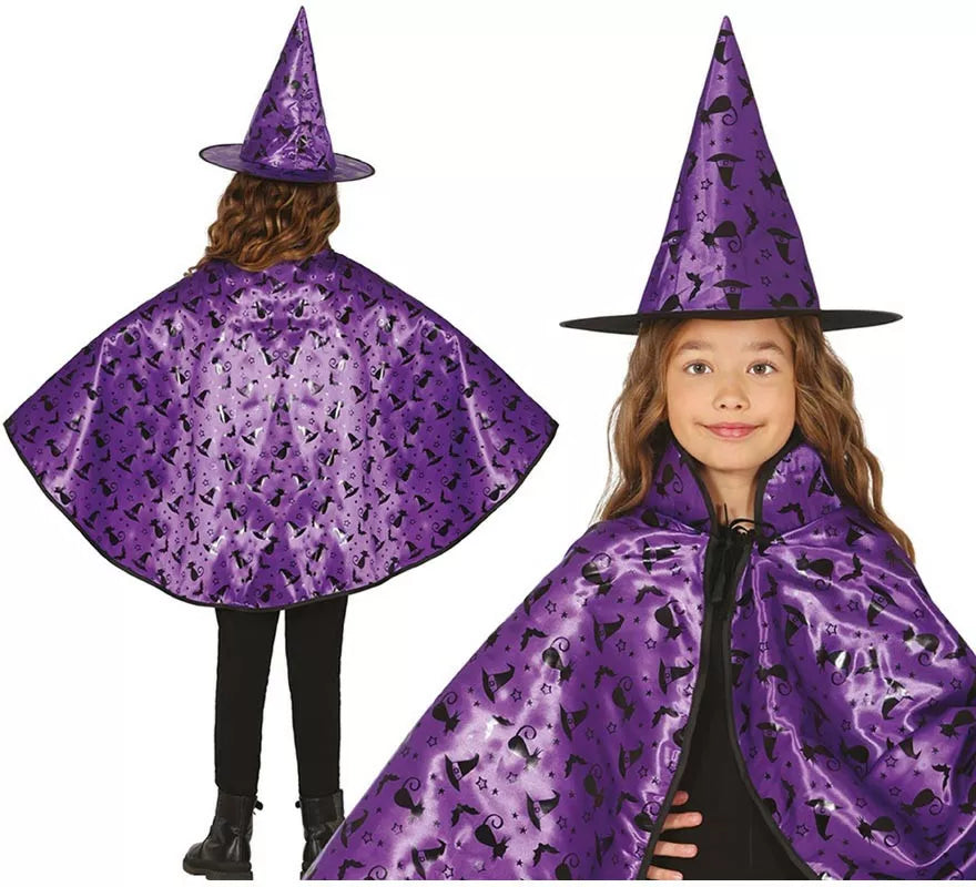 Translation missing: en.Kit de Bruja lila Infantil: Capa y Sombrero
