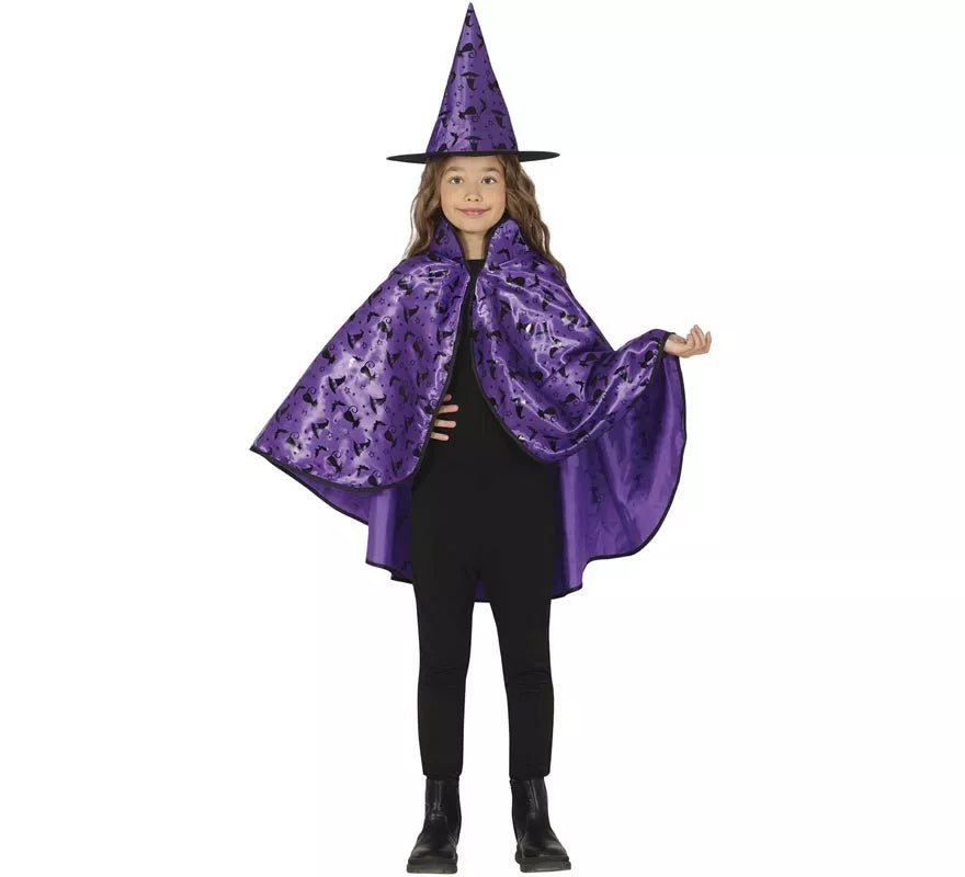 Translation missing: en.Kit de Bruja lila Infantil: Capa y Sombrero