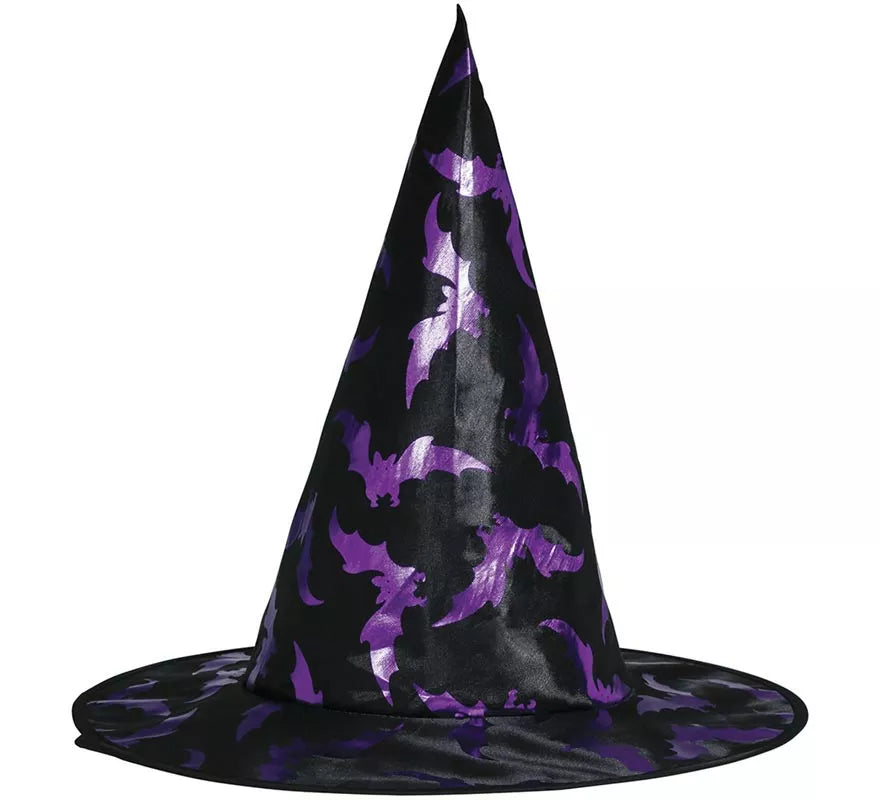 Kit de Bruja negro y lila Infantil: Capa y Sombrero