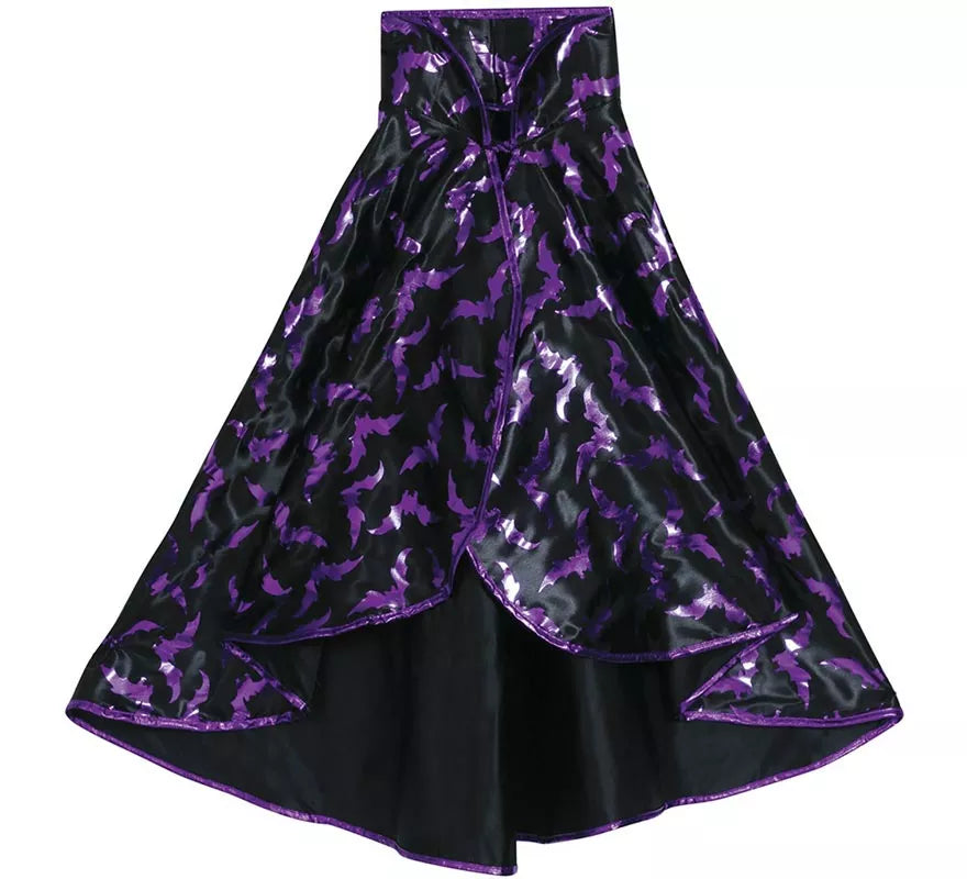 Kit de Bruja negro y lila Infantil: Capa y Sombrero