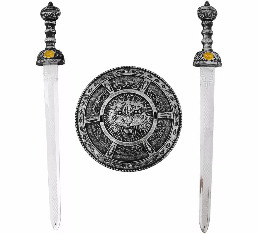 Kit de Caballero: Escudo y 2 Espadas de 49x6 cm de plástico