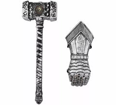 Knight's Kit: Gauntlet and Hammer, 38x13 cm, made of plastic