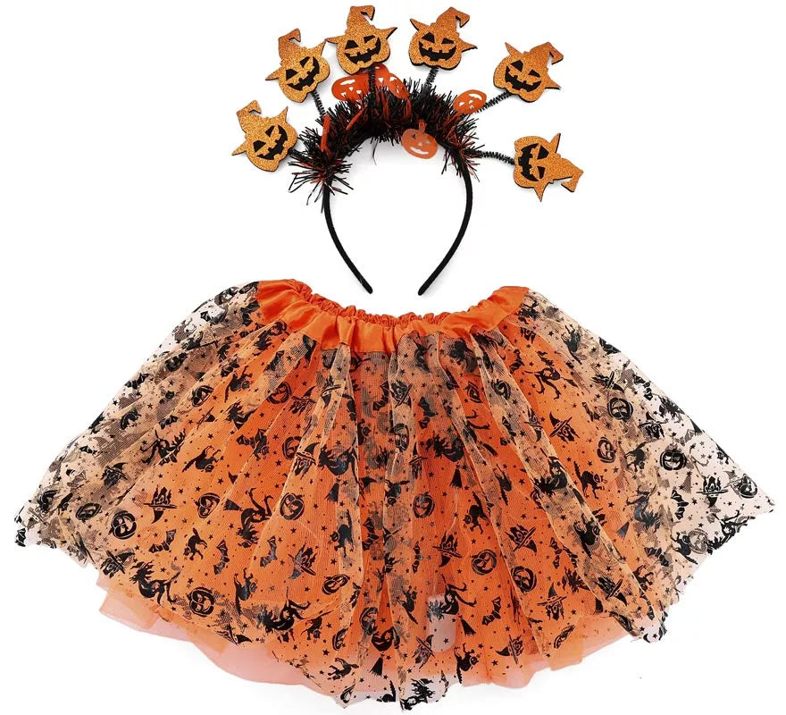 Kit de Calabaza: Diadema y Tutú Infantil