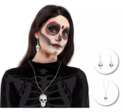 Kit de Calavera: Collar y Pendientes