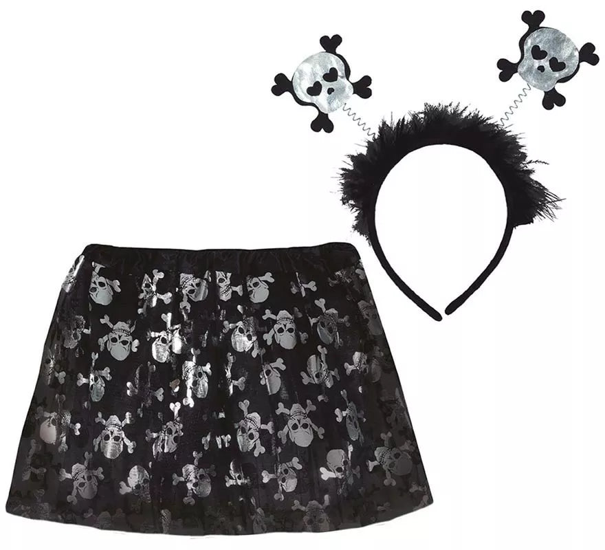 Kit de Calaveras Infantil: Tutú y Diadema 30 cm