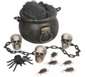 Kit de Caldero: Tela, Calaveras, Cadena, Cucarachas y Araña 20 cm
