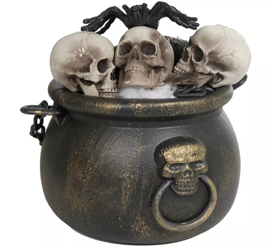 Kit de Caldero: Tela, Calaveras, Cadena, Cucarachas y Araña 20 cm