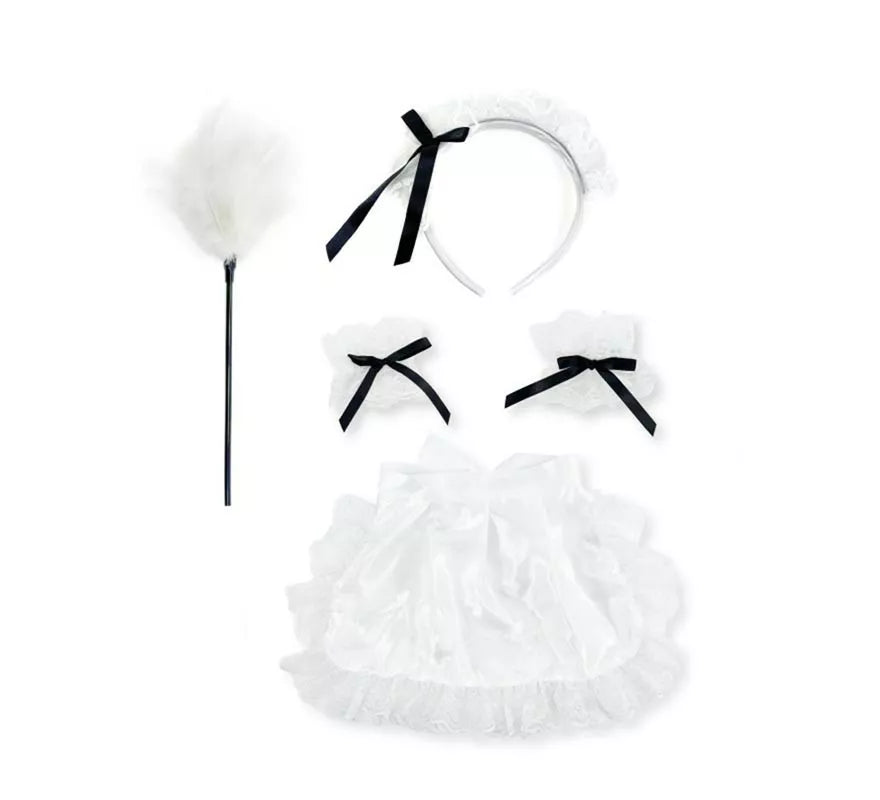 Translation missing: en.Kit de Camarera blanca: Diadema, Plumero, Muñequeras y Delantal