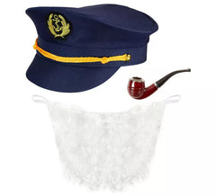 Sea Dog Captain Kit: Cap, Beard and Pipe