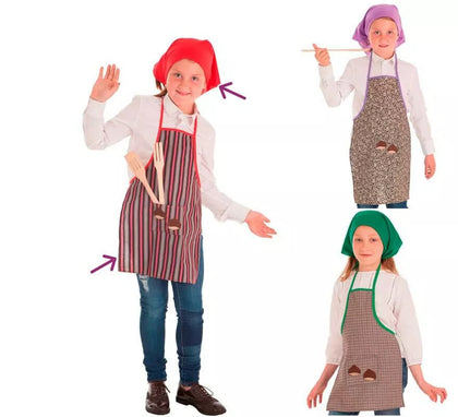 Kit de Castañera en modelos surtidos: Delantal y Gorro