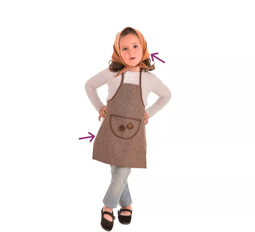 Kit de Castañera Otoño para niña: Delantal y Pañuelo