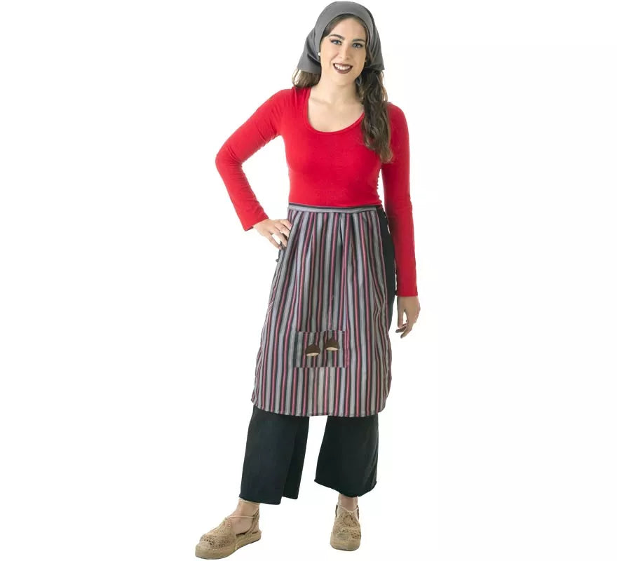 Kit de Castañera para mujer: Pañuelo y Delantal colores surtidos