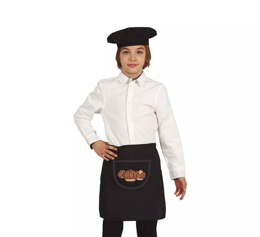 Translation missing: en.Kit de Castañero Infantil: Boina y Delantal Negro