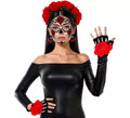 Kit de Catrina: Diadema, Pendientes y Mitones con Flor