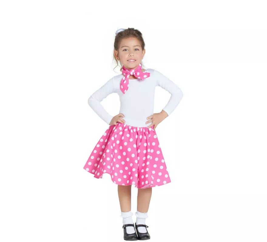 Translation missing: en.Kit de Chica Pin Up Rosa para niña: Falda y Pañuelo