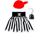 Kit de Chica Pirata para niña: Pañuelo, Falda y Garfio