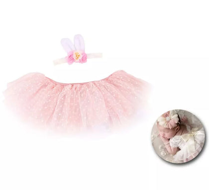 Kit de Conejito Newborn infantil: Tutú y cinta de orejas