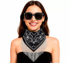 Black Bachelorette Party Kit for Women: Scarf and Glasses