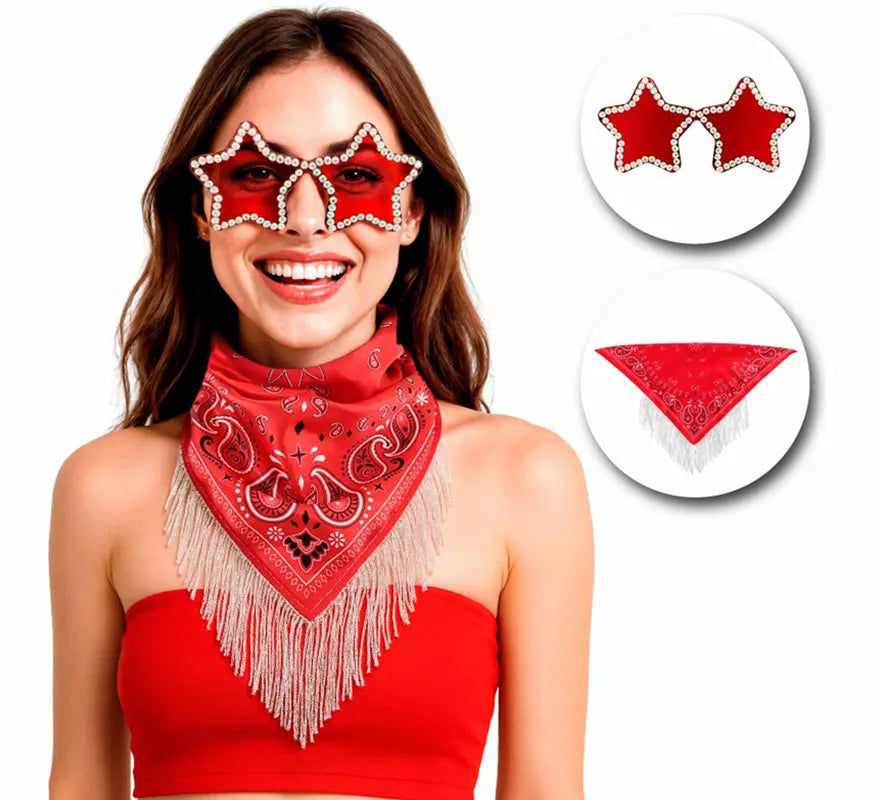Translation missing: en.Kit de Despedida rojo para mujer: Pañuelo y Gafas