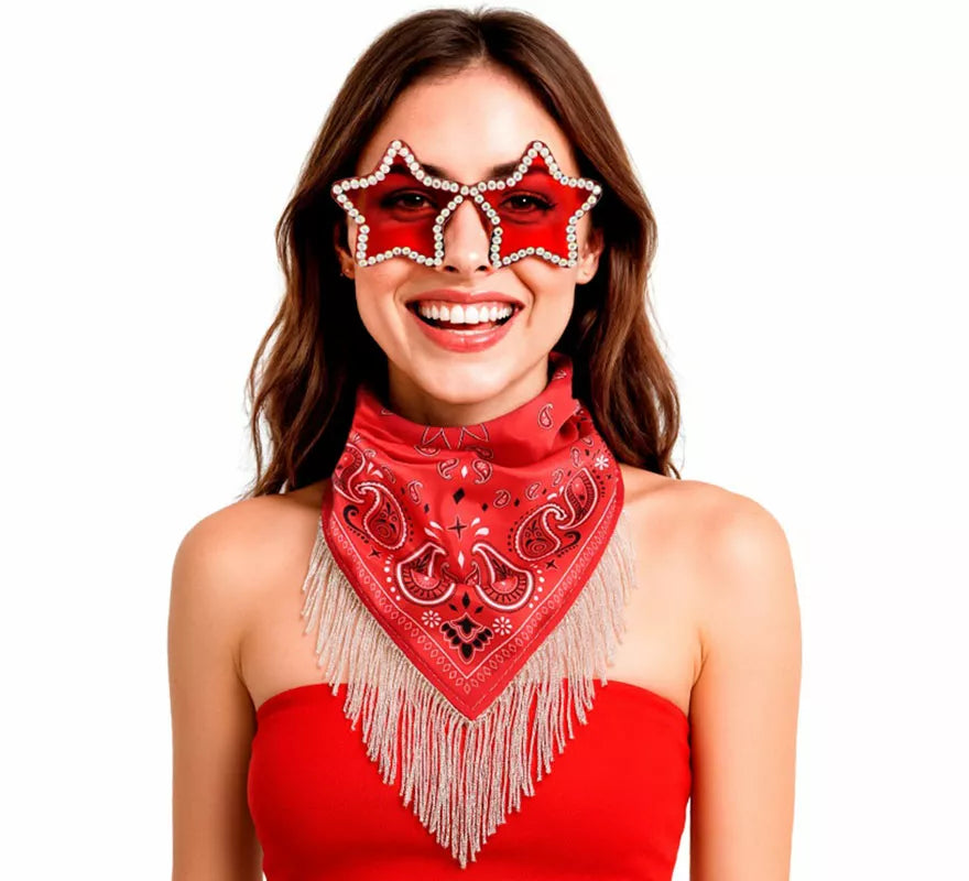 Kit de Despedida rojo para mujer: Pañuelo y Gafas