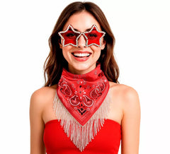 Red Bachelorette Party Kit for Women: Scarf and Glasses