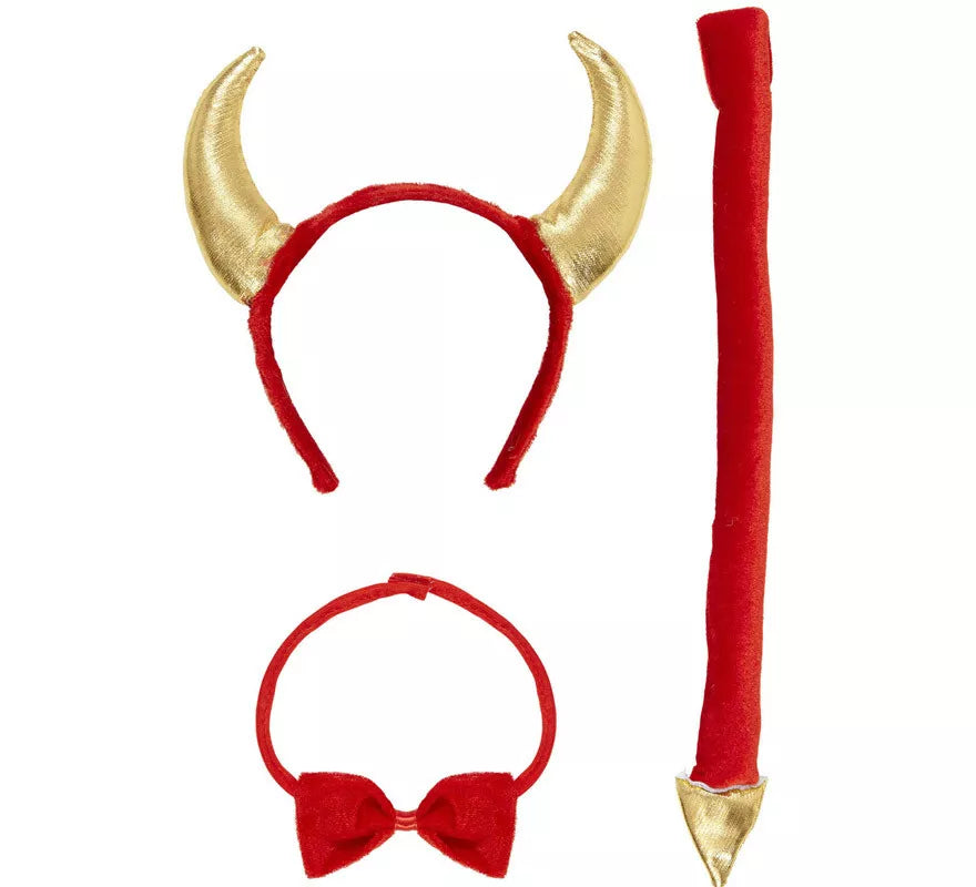 Kit de Diablesa: Cuernos, Cola y Pajarita