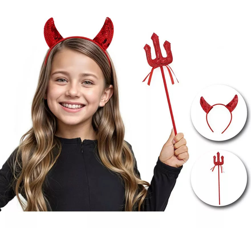 Kit de Diablesa Infantil: Diadema y Varita