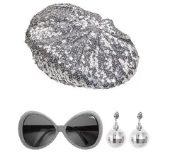 Disco Babe Kit: Hat, Glasses and Earrings