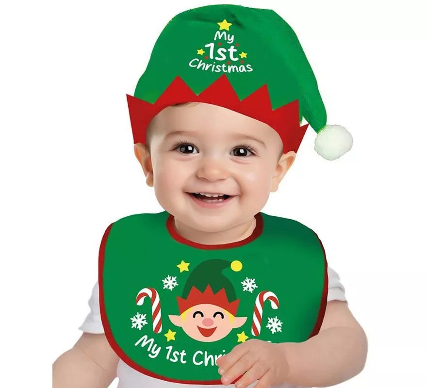Translation missing: en.Kit de Elfo infantil: Gorro y Babero verde