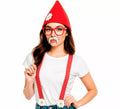 Kit de Enanita: Gorro, Gafas con Bigote y Tirantes