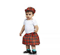 Kit de Escocés rojo bebé: gorro y falda