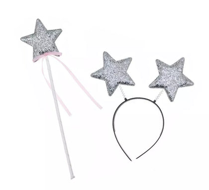 Kit de Estrella plateada: Diadema y Varita