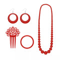 Kit de Flamenca rojo: Collar, Pendientes, Pulsera y Peineta