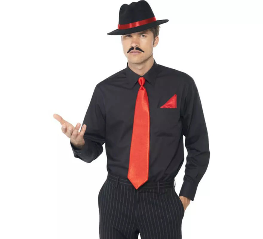 Translation missing: en.Kit de Gánster Rojo: Sombrero, Corbata y Pañuelo