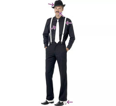 Gangster Kit: Suspenders, Tie, Hat, Gaiters and Mustache
