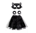 Kit de Gata negra: Tutú, Muñequeras y Antifaz