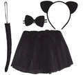 Kit de Gatita Infantil: Tutú, Diadema, Pajarita y Cola 30 cm