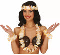 Kit de Hawaiana naranja: Collar, tocado y pulseras
