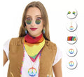 Kit de Hippie adulto: Gafas, Pendieañuelo y Collar en varios colores