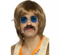 Kit de Hippie años 60: Peluca, Bigote y Gafas